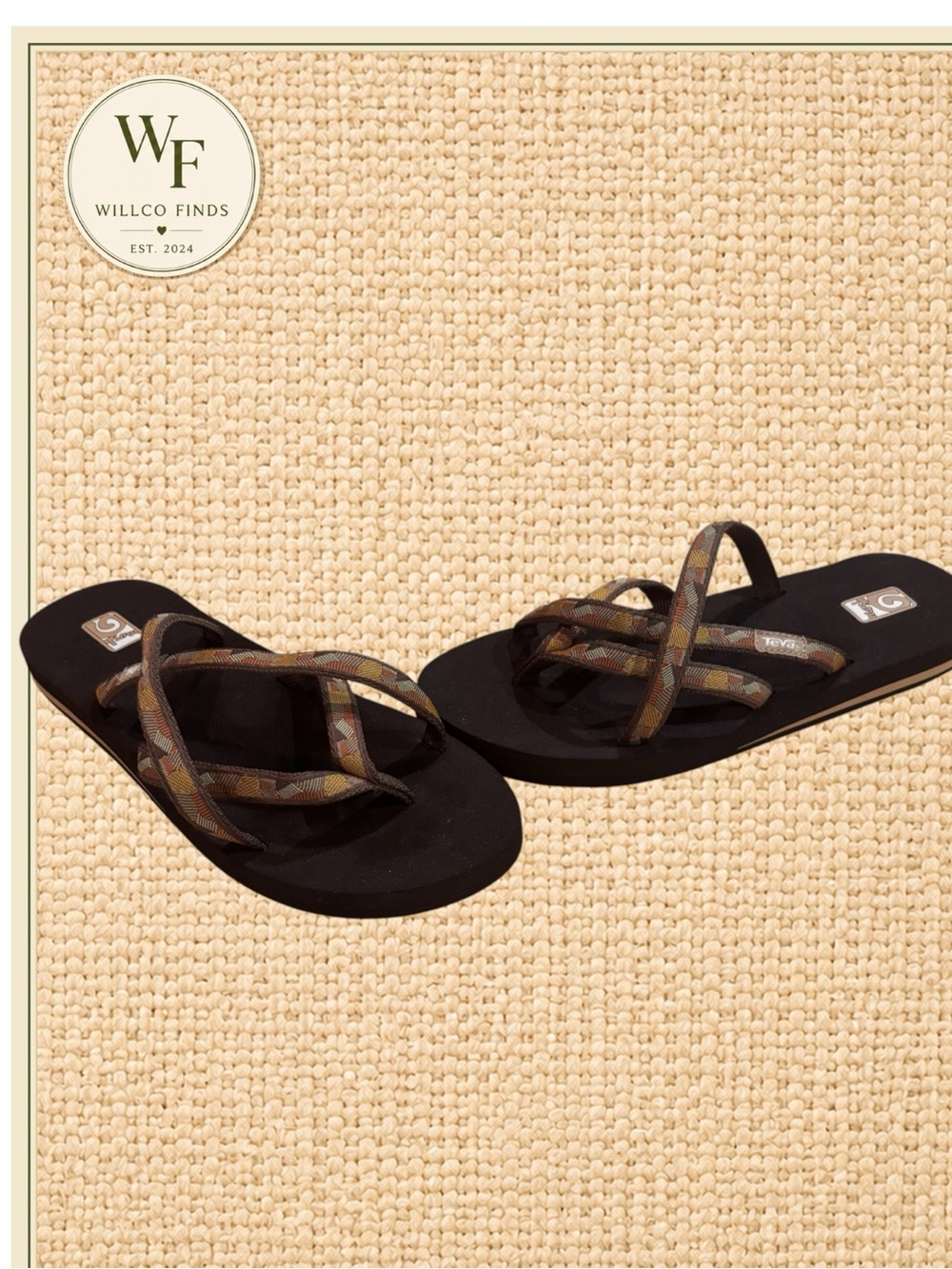Teva Olowahu Mush Sandals Brown Multicolor Strappy Women’s Size 8